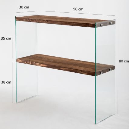 Етажерка VENEDIK 80x90 см бор/прозрачен