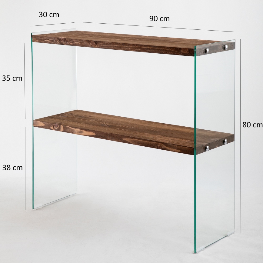 Етажерка VENEDIK 80x90 см бор/прозрачен