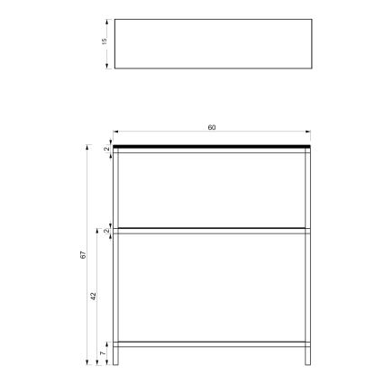 Етажерка за баня 67x60 см черна