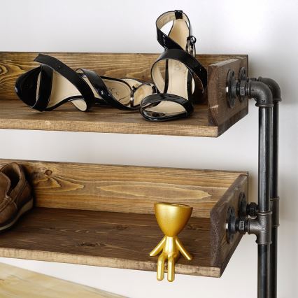 Етажерка за обувки BORU 50x90 см черна/смърч