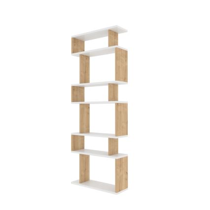 Етажерка за книги BATES 160x60 см бял/дъб