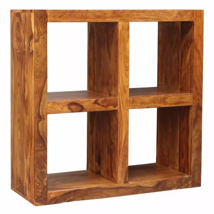Етажерка за книги GANI 90x90 см масивнo дървo/палисандър