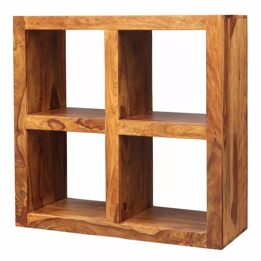 Етажерка за книги GANI 90x90 см масивнo дървo/палисандър