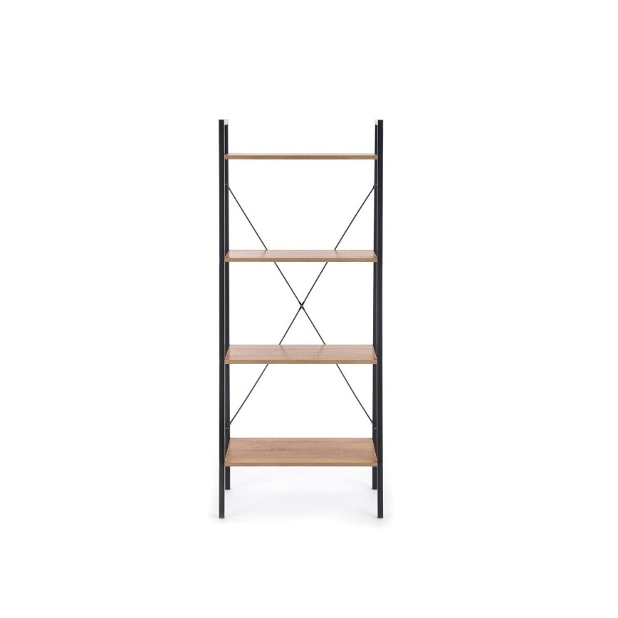 Етажерка за книги NARVIK 148x60 см черен/дъб сонома