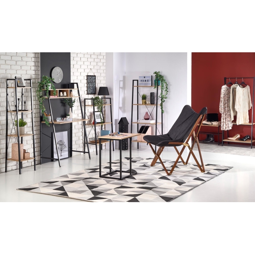 Етажерка за книги NARVIK 148x60 см черен/дъб сонома