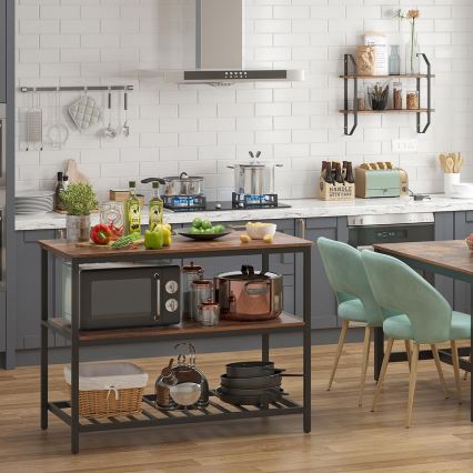 Етажерка за кухня MARGE кафява/черна