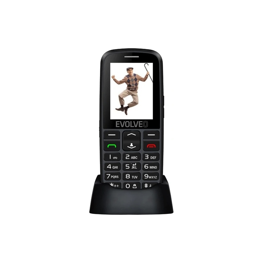 Evolveo - EasyPhone EG 2G мобилен телефон за възрастни, черен