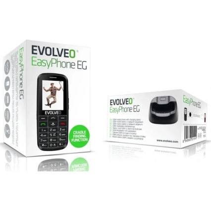 Evolveo - EasyPhone EG 2G мобилен телефон за възрастни, черен