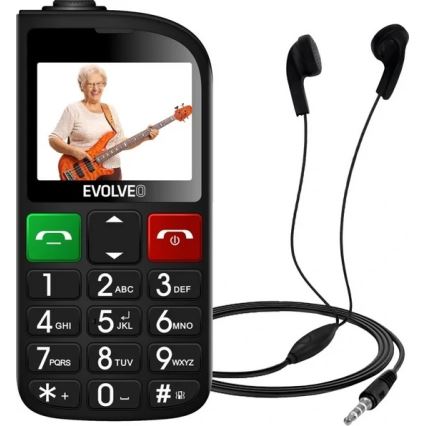 Evolveo - EasyPhone FL, мобилен телефон за възрастни черен