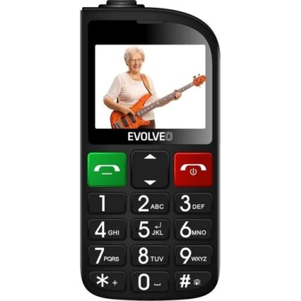 Evolveo - EasyPhone FL, мобилен телефон за възрастни черен