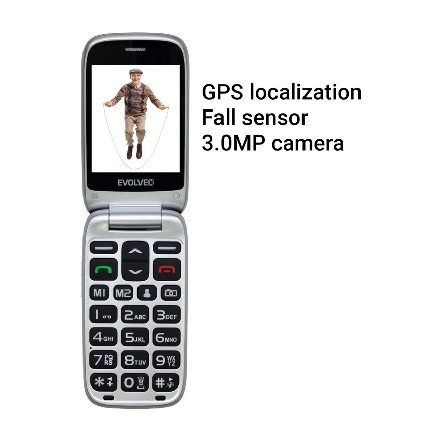 Evolveo - EasyPhone FS, мобилен флип телефон 2.8 червен