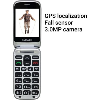 Evolveo - EasyPhone FS сгъваем мобилен телефон за възрастни 2.8 черен