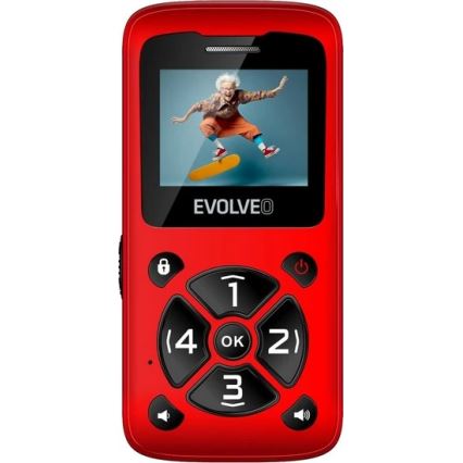 Evolveo - EasyPhone ID червен мобилен телефон за възрастни хора