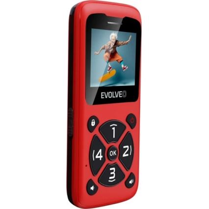 Evolveo - EasyPhone ID червен мобилен телефон за възрастни хора