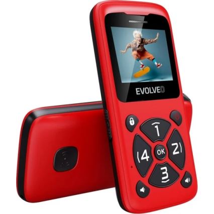 Evolveo - EasyPhone ID червен мобилен телефон за възрастни хора