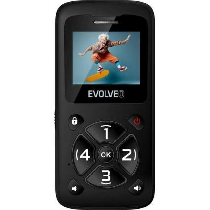 Evolveo - EasyPhone ID мобилен телефон за възрастни, черен