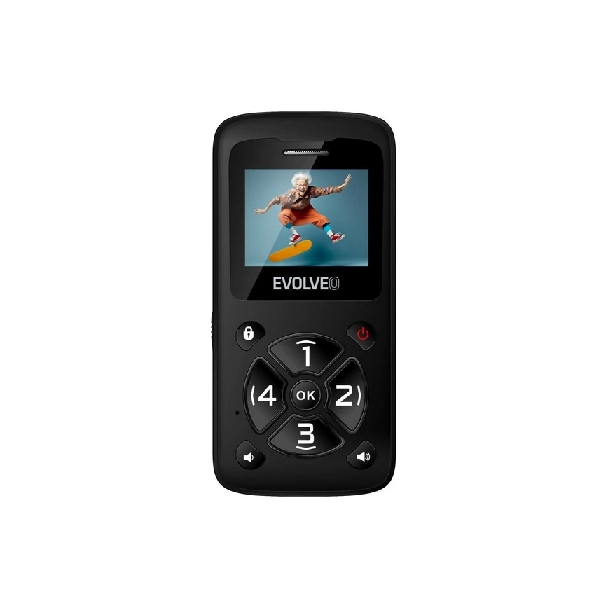 Evolveo - EasyPhone ID мобилен телефон за възрастни, черен