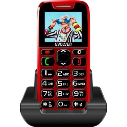Evolveo - EasyPhone, мобилен телефон за възрастни хора, червен