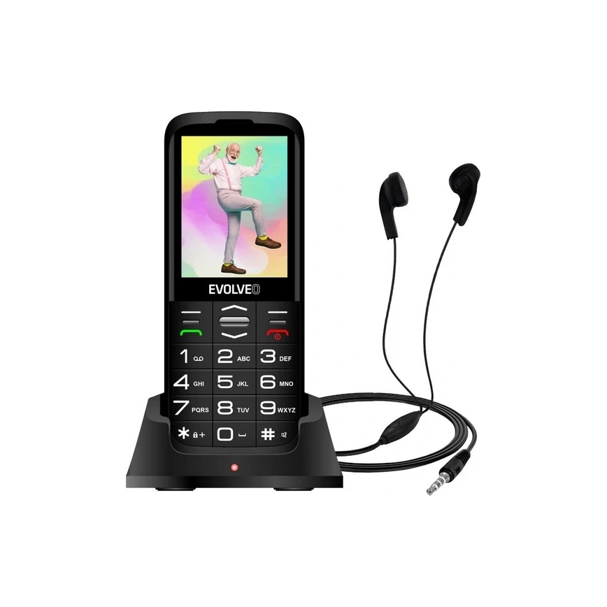 Evolveo - EasyPhone XO мобилен телефон за възрастни, черен
