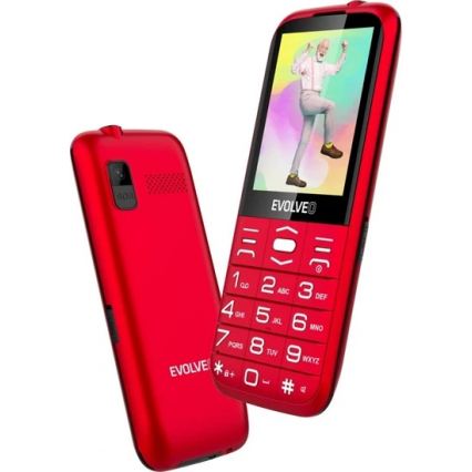 Evolveo - EasyPhone XO мобилен телефон за възрастни, червен