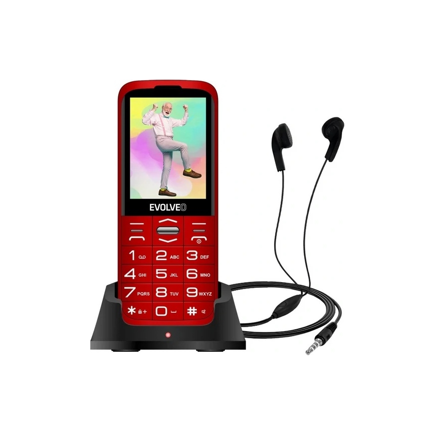 Evolveo - EasyPhone XO мобилен телефон за възрастни, червен