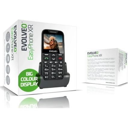 Evolveo - EasyPhone XR 2G мобилен телефон за възрастни, черен