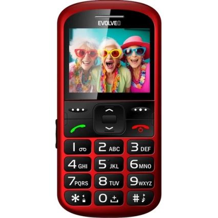 Evolveo - EasyPhone XS мобилен телефон за възрастни, червен