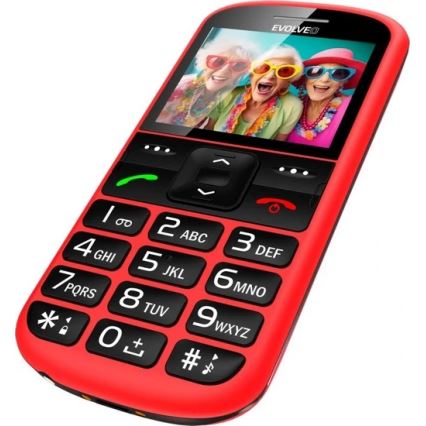 Evolveo - EasyPhone XS мобилен телефон за възрастни, червен