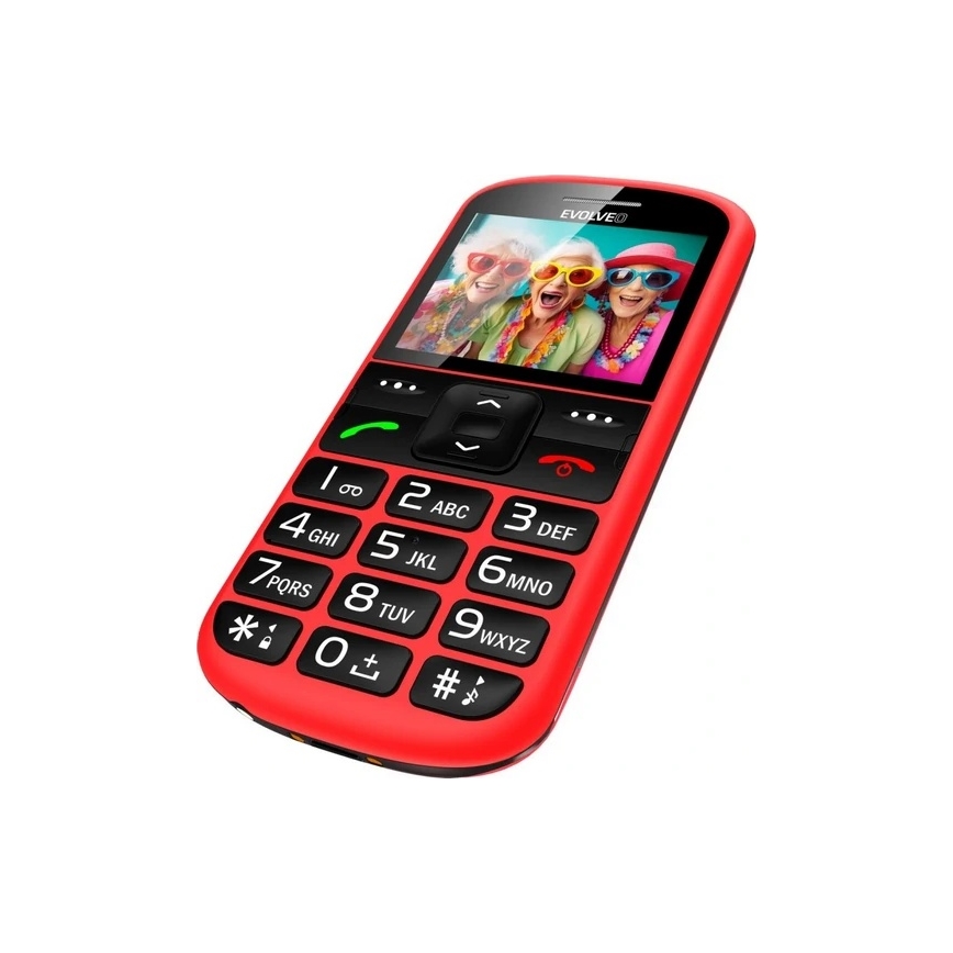 Evolveo - EasyPhone XS мобилен телефон за възрастни, червен