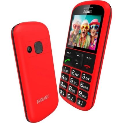 Evolveo - EasyPhone XS мобилен телефон за възрастни, червен