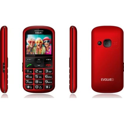 Evolveo - EasyPhone XS мобилен телефон за възрастни, червен