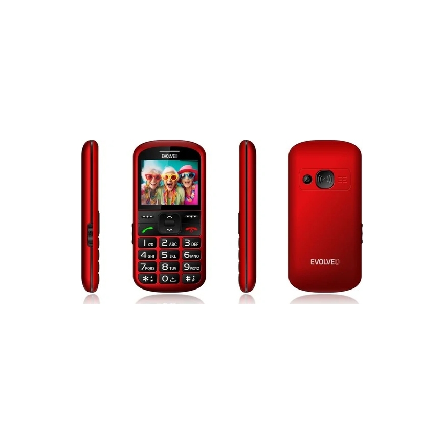 Evolveo - EasyPhone XS мобилен телефон за възрастни, червен