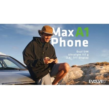 Evolveo - MaxPhone A1, бутонен Dual SIM телефон, черен