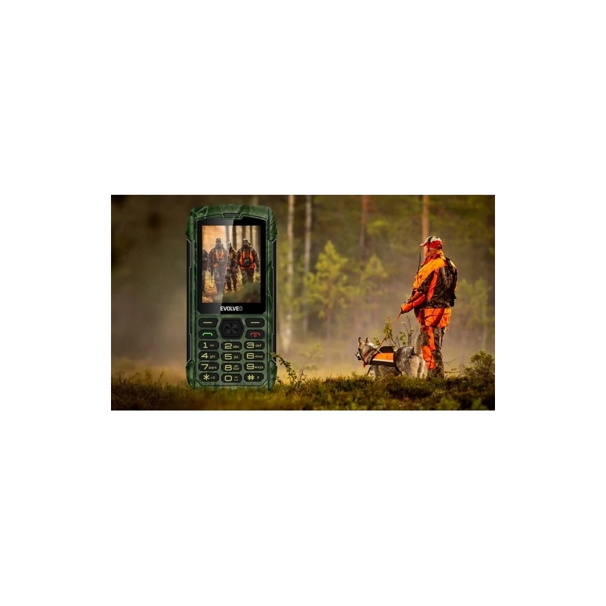 Evolveo - StrongPhone H1, водоустойчив Dual SIM телефон в ловен камуфлаж