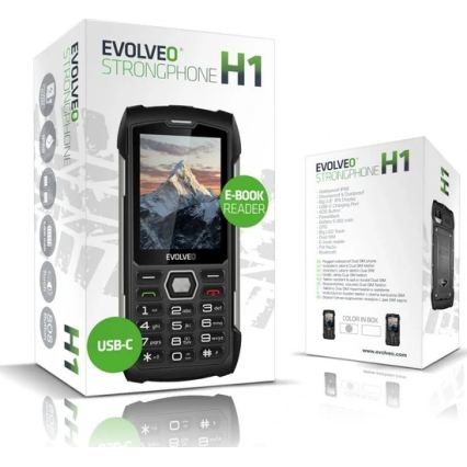 Evolveo - StrongPhone H1 водоустойчив телефон с две SIM карти черен/сив