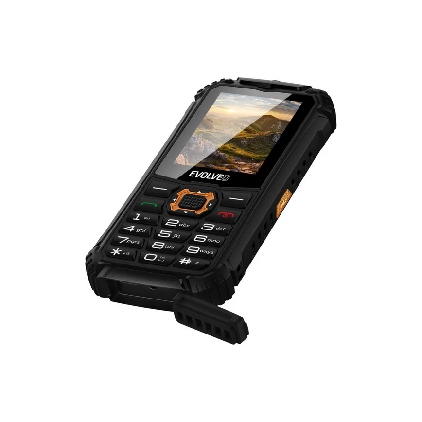 Evolveo - StrongPhone Q1, водоустойчив Dual SIM телефон в черно/оранжево