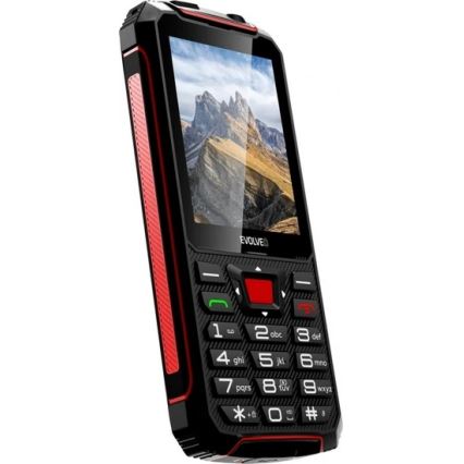 Evolveo - StrongPhone W4, водоустойчив Dual SIM телефон, черно/червено