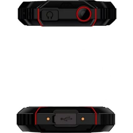 Evolveo - StrongPhone W4, водоустойчив Dual SIM телефон, черно/червено