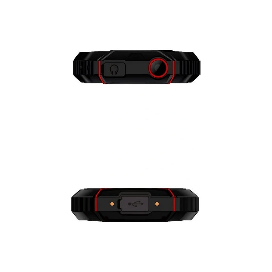 Evolveo - StrongPhone W4, водоустойчив Dual SIM телефон, черно/червено