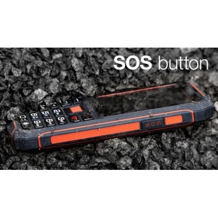 Evolveo - StrongPhone W4, водоустойчив Dual SIM телефон, черно/червено