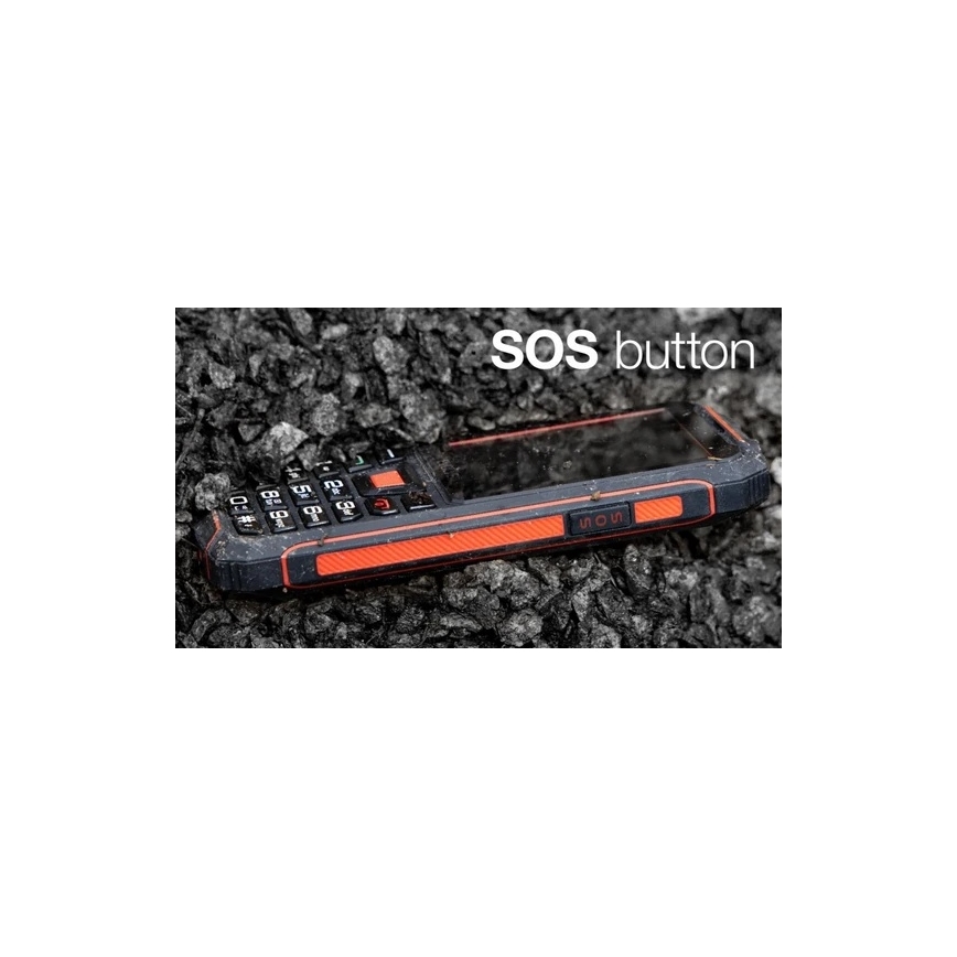 Evolveo - StrongPhone W4, водоустойчив Dual SIM телефон, черно/червено