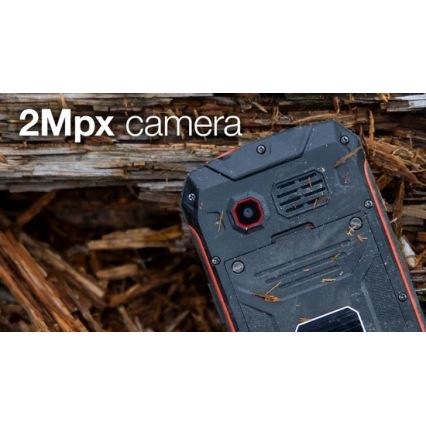 Evolveo - StrongPhone W4, водоустойчив Dual SIM телефон, черно/червено