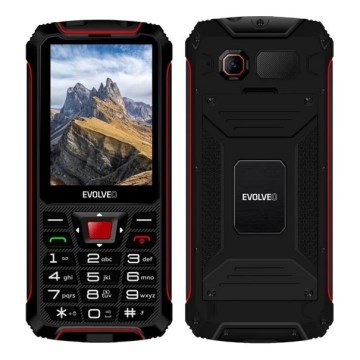 Evolveo - StrongPhone W4, водоустойчив телефон с две SIM карти, черен/червен