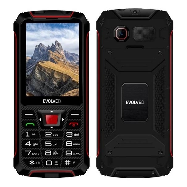 Evolveo - StrongPhone W4 водоустойчив телефон с две SIM карти черен/червен