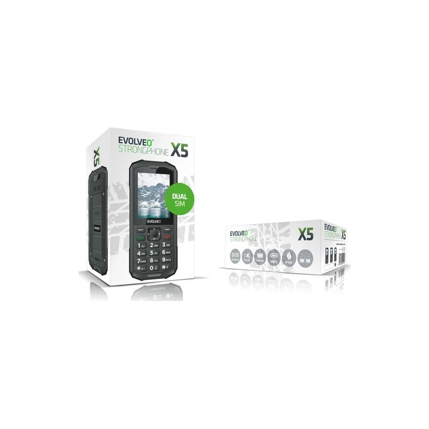 Evolveo - StrongPhone X5 водоустойчив Dual SIM телефон черен/сив