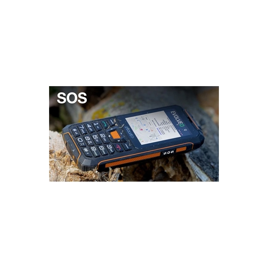 Evolveo - StrongPhone Z6, водоустойчив Dual SIM телефон, черно-оранжев