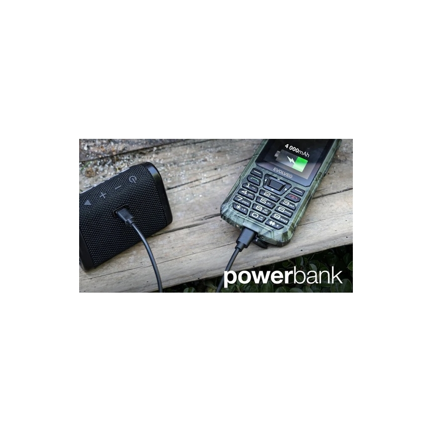 Evolveo - StrongPhone Z6, водоустойчив Dual SIM телефон с ловен камуфлаж