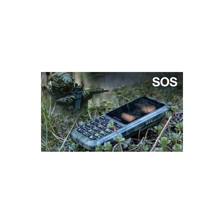 Evolveo - StrongPhone Z6, водоустойчив Dual SIM телефон с ловен камуфлаж