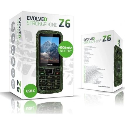 Evolveo - StrongPhone Z6 водоустойчив телефон с две SIM карти в ловен камуфлаж