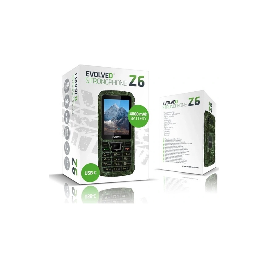 Evolveo - StrongPhone Z6 водоустойчив телефон с две SIM карти в ловен камуфлаж